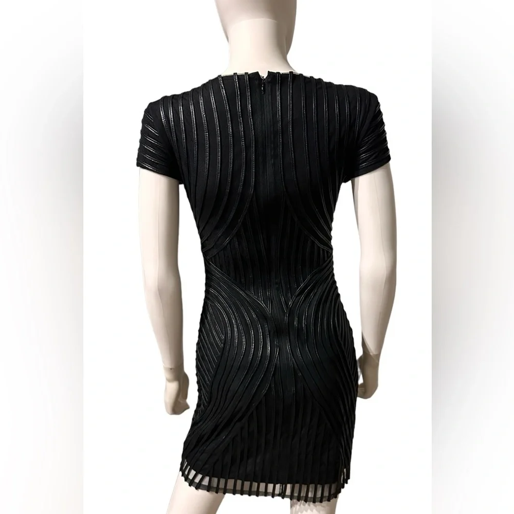 Parker Fabiana Leather Detail Mini Dress Size S - Picture 3 of 5